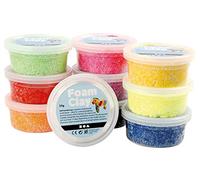 Créer de l'artisanat en mousse de mousse 100263 Masse à pétrissage séchée à l'air pour enfants et adultes, poids 35g, tri, 10 pièces
