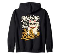 Creer Ma Propre Chance Chat Porte-Bonheur Sweat à Capuche