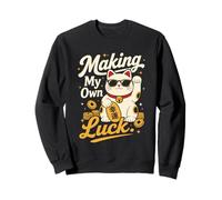Creer Ma Propre Chance Chat Porte-Bonheur Sweatshirt