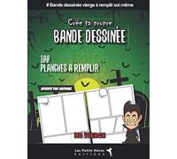 Créer sa propre bande dessinée: v1-8 bd vierge à remplir soi même thème Halloween | bd pour enfant ado adulte | 100 planches vides avec vignettes différentes | cimetière chauve souris