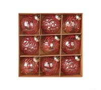 Créez une atmosphère festive avec notre lot de 9 boules de Noël transparentes adaptées à toute célébration ou événement (rouge)