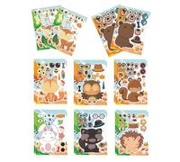 Créez vos propres autocollants pour enfants, autocollants pour le visage pour enfants, autocollants de puzzle pour enfants avec animaux de dessin animé, autocollants artistiques aux couleurs vives