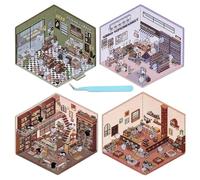 Créez vos propres scènes autocollantes effet 3D - Lot de 4 autocollants de compte à main, main pour enfants, adultes, téléphones portables, ordinateurs portables, scrapbooking, enseignants, amateurs