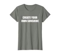 Créez Votre Propre Soleil T-Shirt, Femme, Vert Kaki chiné, S