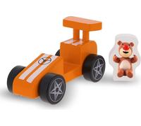 CREFL Jouet en bois, Voiture de course ORANGE 61696