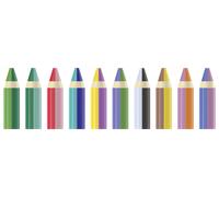 crelando® Set de 10 crayons de couleur (2 couleurs)