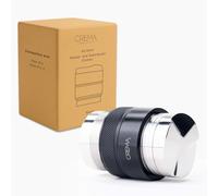 Crema Coffee Products Distributeur de café niveleur de 455 mm et tamper manuel V2 Compatible avec Flair Pro et Pro 2 Double face profondeur réglable Beaux tampons à expresso (455 mm) (noir)