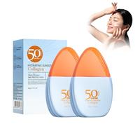 Crema Solar SPF 50, 2 Pack, Sunscreen, Protección Ultravioleta con Hidratación, Textura Seca No Pegajosa para Cara y Cuerpo, Resistente al Agua y Sudor, Collagène hydratant crème solaire