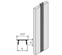 Crémaillère aluminium à encastrer 1337 VACHETTE - Anodisé or - L.2 m - 0290247
