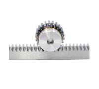 Crémaillère linéaire droite en acier haute dureté Crémaillère en acier 1Mod 10*10 12*12 15*15 20*20 Longueur 1000mm + 1pcs/2pcs 1M 20 dents pignon en acier alésage trou 6mm(20x20-2pcs 20T gear)
