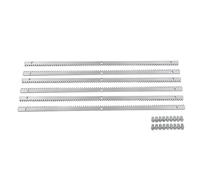 Crémaillère Portail Coulissant, Crémaillère Acier Galvanisé Module 4, 6 Pièces 6 Mètres 30x12 mm Pré-percée, Rack Gear Universelle Compatible Toute Motorisation, Portail Industriel Résidentiel