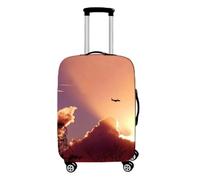 Cremallera Funda Protectora de Equipaje,Anti-Scratch Lavable Elástica Con Diseño de Avión,Niño Adulto Cubre Maleta de Viaje Para Aircraft Para Maletas de 18-32 Pulgadas (Rouge,S)