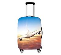 Cremallera Funda Protectora de Equipaje,Anti-Scratch Lavable Elástica Con Diseño de Avión,Niño Adulto Cubre Maleta de Viaje Para Aircraft Para Maletas de 18-32 Pulgadas (Bleu Rouge,XL)