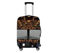 Cremallera Funda Protectora de Equipaje,Anti-Scratch Lavable Elástica Con Diseño de Avión,Niño Adulto Cubre Maleta de Viaje Para Aircraft Para Maletas de 18-32 Pulgadas (Gris Or,L)