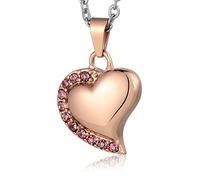 Crémation Bijoux pour Cendres, Collier d'urne commémoratif pour Cendres Pendentif Cardiaque en Acier Inoxydable avec de la zircone