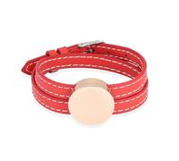 Crémation pour Cendres Rose Médaillon Rond en Cuir réglable Urne commémorative personnalisée Bijoux-Rouge