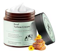 Crème à la Suif de Boeuf Bio (Suif de Boeuf) et Miel (120g/4.2oz) | Texture Fouettée Léger pour Visage et Corps | Hydratation Intense, Formule Non Comédogène
