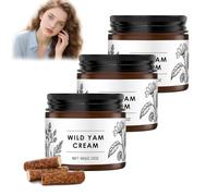 CrèMe à L'Igname Sauvage Wilderglow Enrichie En Vitamine E - CrèMe à La Racine D'Igname Sauvage, Lotion Hydratante Visage Et Corps Pour Peaux SèChes, Soin Hydratant Apaisant Aux Plantes (3 PCS)