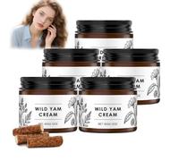 CrèMe à L'Igname Sauvage Wilderglow Enrichie En Vitamine E - CrèMe à La Racine D'Igname Sauvage, Lotion Hydratante Visage Et Corps Pour Peaux SèChes, Soin Hydratant Apaisant Aux Plantes (5 PCS)