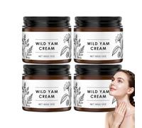 Crème à l'igname sauvage Wilderglow, soin hydratant bio à l'équilibre hormonal, enrichi en vitamine E et en huile de coco, lotion corporelle équilibrante pour peaux sèches et soins menstruels. (4PCS)