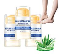 Crème à l'urée 60 % hydratante et anti-craquelures pour les pieds - Crème hydratante et anti-fissures - Crème de soin des pieds à l'urée - Soulage les extrêmes de la sécheresse et des fissures (W-3PC