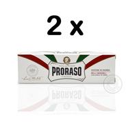 Crème À Raser PRORASO Tube Blanc/Sensible Avoine&Thé Vert 150ml 2XPACK DOUBLE