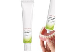 Crème adhésive pour prothèses dentaires adhésif temporaire lisse et | 20 g de colle de fixation pour dentier pour hommes, femmes, seniors, , bureau,