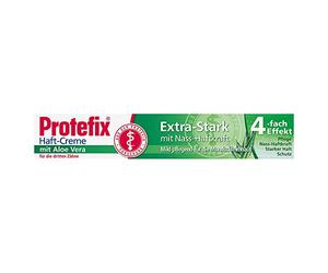 Crème adhésive Protefix à l'aloe vera pour les prothèses dentaires - Adhésif avec adhérence extra forte pour toute la journée - Avec de l’aloe vera pour un soin doux - 47 g