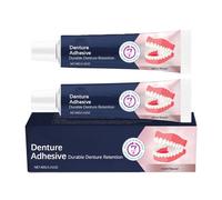 Crème adhésive thermoplastique pour dentiers Extra forte, tenue longue durée pour prothèses supérieures et inférieures, kit de réparation et rebasage, maintien sécurisé toute la journée (2Pièce)
