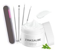 Creme Anti Imperfection Visage, 50g Creme Acne Visage +4 PCS Extracteur Point Noir, Creme Anti Boutons Visage con Huile Tea Tree, Doux et Non Irritant, Convient Tous les Types Peau