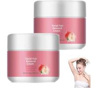 Crème anti-poils faciaux, dépilant naturel et sûr, dites adieu aux ombres et à la barbe de quelques jours, épilation du menton et des lèvres pour femmes, adaptée à tous les types de peau (2 Pcs)