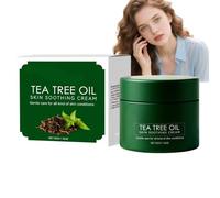 Crème apaisante à l’huile d’arbre à thé, hydratant naturel pour peaux sèches et irritées, lotion à l’aloe vera et lavande, soin doux contre rougeurs, peaux sensibles et usage quotidien (1pcs)