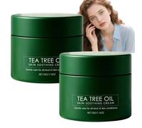 Crème apaisante à l’huile d’arbre à thé, hydratant naturel pour peaux sèches et irritées, lotion à l’aloe vera et lavande, soin doux contre rougeurs, peaux sensibles et usage quotidien (2pcs)
