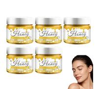 Crème apaisante au miel pour le visage, soin hydratant longue durée, lotion visage pour soulager les peaux sèches, crème légère non grasse, bases de maquillage pour les soins quotidiens. (5PCS)
