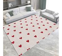 Crème Area Tapes Red Love Heart Machine Lavable Volable Soft Soft Soft Pile Area Tapis 80 X 150 Cm pour Le Salon Chambre DÉCOR DÉCOR,60 X 90 Cm