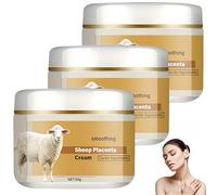 Crème au placenta de mouton, formule à base d'extrait de placenta et de lanoline, crème hydratante et anti-rides pour le visage, hydratation intense, améliore l'éclat (3 STÜCK)