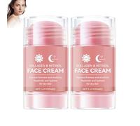 crème Bâton de collagène tout-en-un anti-rides hydratant, visage & cou - 2 bâtons, soin intensif anti-âge quotidien