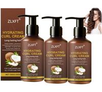 Crème Bou L'Huile de Noix de Coco et Au Beurre D'Avocat,3pcs Crème Soignée pour Les Cheveux Bouclés,Crème Définissante pour Boucles Cheveux Bouclés,Crème pour Boucles