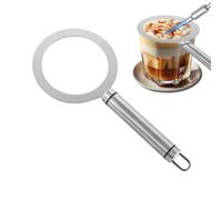 Creme Brulee Ring - Stainless Steel | Cup Rim Guard, 90 Caliber | Prevent Cup Scorch, Round Handle, Fits 2.9 Inch Rim, for Home Kitchen, Cafe & Dessert Shop