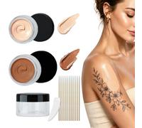 Crème Cache-Tatouage à Formule Douce Hydratante Lot de 2 Teintes 2x20g | Anti-Eau et Anti-Sueur, Texture Lisse Légère, Correcteur Polyvalent pour Masquer Tatouages