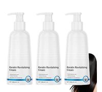 Crème capillaire à la kératine et aux polypeptides, soin capillaire intensif revitalisant en profondeur pour cheveux secs, abîmés et frisés, crèmes de soin capillaires hydratantes aux protéines (3PCS)