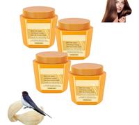 Crème capillaire protéinée nid d'oiseau, masque de luxe collagène et essence d’acides aminés, soin hydratant réparateur profond cheveux secs, frisés, abîmés ou bouclés (4pcs)