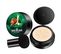 Crème CC au collagène d'escargot, Fond de teint BB correcteur tout-en-un à éponge champignon, Hydratante et matifiante, Convient à tous les types de peau, Idéale pour les retouches maquillage de Noël