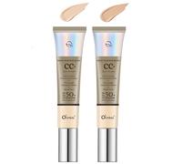 Crème CC correctrice de couleur, écran solaire SPF 50, fond de teint à couverture complète, crème CC hydratante imperméable à l'eau résistante à la transpiration crème visage légère teinte ivoire et