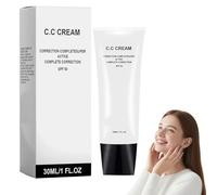 Crème CC pour femmes âgées, crème CC auto-ajustable pour peaux matures, crème hydratante correctrice de couleur, ajustant le teint SPF 50, pour couvrir les imperfections et hydrater (1pcs)