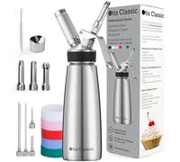Crème Chantilly 100% - Siphon professionnel en acier inoxydable - 1 pinte Grande - Ensemble Gourmet