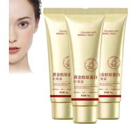 Creme Collagene Visage Doré 50 g,Firmea Collagene Creme Corps,Kreme Creme Collagene Lissante,Crème Anti-Rides Femme,Anti Rides Puissant Immediat,Skincare Coréenne,Anti-âge & Hydratation Intense (3PC)