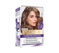 Crème colorante - L'ORÉAL PARIS - Excellence Cool Crème 7.11 - Blond cendré - Triple soin - Anti-reflets jaunes