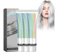 Crème Colorante Temporaire Pour Cheveux- Crème Colorante Naturelle Pour Cheveux Gris Argenté,Coloration Cheveux Gris,Crèmes Colorante Grise Pour Cheveuxs,Dye Hair Gray Color (3)