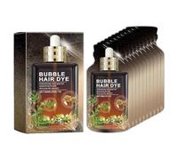 Crème colorante végétale non agressive, douce et non irritante, enrichie en extraits naturels, effet longue durée, 30 ml, 10 paquets/boîte (Dark Brown)